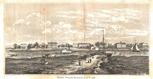 1860 Valentine's View of Ward's Island, New York City