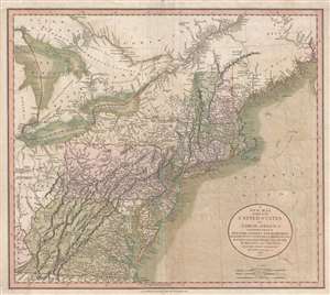 1806 Cary Map of New England, New York, Pennsylvania, New Jersey and Virginia