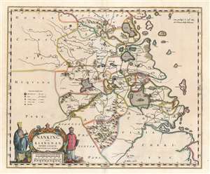 1662 Blaeu Map of Jiangsu Province and Shanghai Municipality, China
