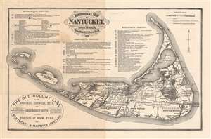 1889 Ewer Map of Nantucket Island, Massachusetts w/ Old Colony Line Ad