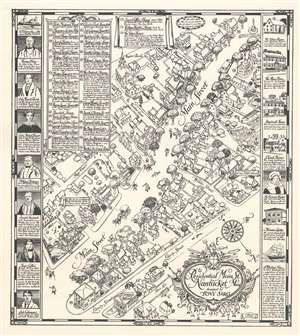1937 Tony Sarg Pictorial Map of Nantucket Town Main Street