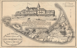 1886 Swain / Ewer Map of Nantucket, Massachusetts w/ The Nantucket Hotel