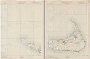 1890 U. S. Geological Survey Chart or Map of Nantucket, Massachusetts (Set of 2 Maps)