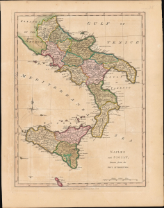 1794 Wilkinson Map of Southern Italy: Naples and Sicily