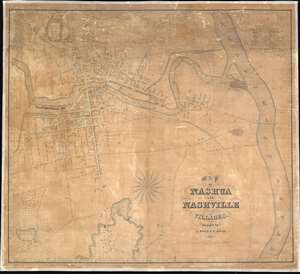 1842 Hoar and Mead City Plan or Map of Nashua and Nashville, New Hampshire