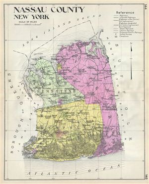 1912 Century Map of Nassau County, Long Island, New York