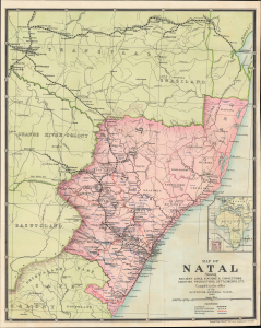 1902 Philip Map of the Colony of Natal, South Africa, Second Boer War