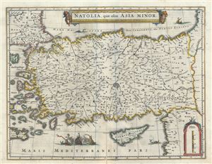 1640 Blaeu Map of Asia Minor