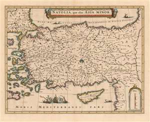 1636 Hondius/ Jansson Map of Turkey and Cyprus in an Apparent Appendix Issue
