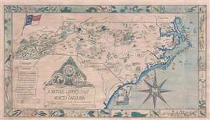 1966 Illman Nature Lover's Pictorial Map of North Carolina