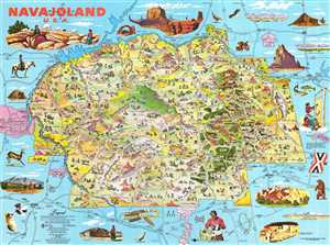 1968 Bloodgood Pictorial Map of the Navajo Nation in Arizona