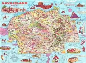 1968 Bloodgood Pictorial Map of the Navajo Nation in Arizona