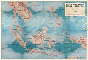 1943 Army Orientation Branch Map of the Dutch East Indies