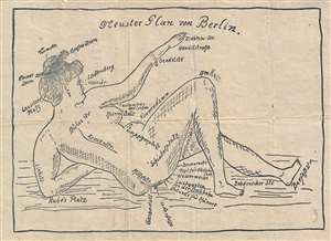 1919 Allegorical Map of Berlin as Berolina