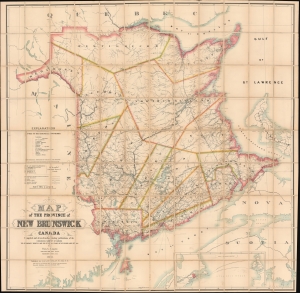 1885 Loggie Wall Map of New Brunswick, Canada