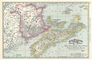 1892 Rand McNally Map of Canadian Maritime Provinces