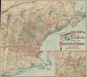 1910 Matthews-Northrup Map of New England Summer Resorts