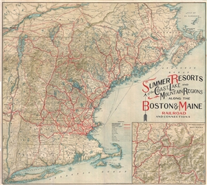 1912 Matthews-Northrup Map of the New England Summer Resorts
