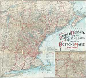 1915 Matthews-Northrup Map of the New England Summer Resorts