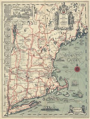 1928 Griswold Tyng Pictorial Map of New England