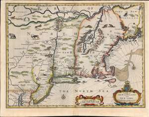 1676 John Speed and Francis Lamb Map of New England and New York