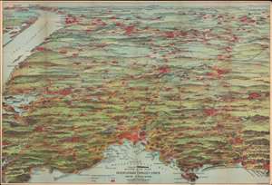 1905 Walker Trolley Map and View of New England Centered on Boston