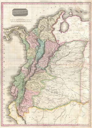 1818 Pinkerton Map of Northwestern South America (Columbia, Venezuela, Ecuador, Panama)