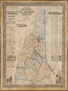 1860 Dodge Wall Map of New Hampshire