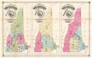 1876 Carter Map of New Hampshire Election Districts