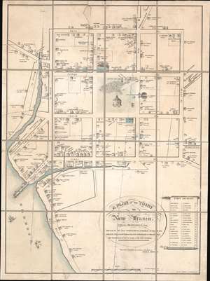 1865 Currier and Brown  / Kensett Map of New Haven, Connecticut