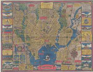 1928 Milligan Pictorial City Map or Plan of New Haven, Connecticut