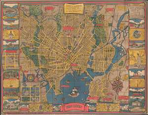 1928 Mortimer Pictorial City Map or Plan of New Haven, Connecticut