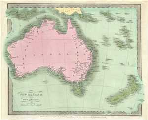 1834 Burr Map of Australia and New Zealand