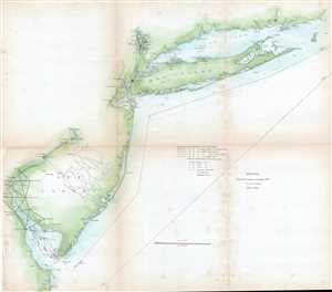 1850 U.S. Coast Survey Map of New Jersey and Long Island