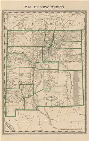 1884 Rand McNally Map of New Mexico