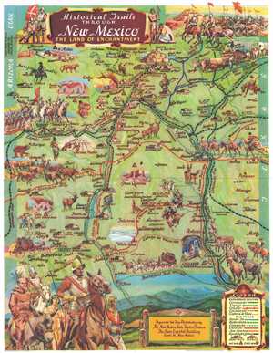 1956 Stedman Pictorial Map of New Mexico