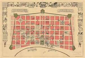 1929 Gillican and Andrews Pictorial Map of New Orleans - signed
