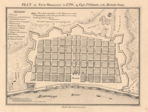 1880 Reizenstein Manuscript Map of 1770 Pittman Map of New Orleans