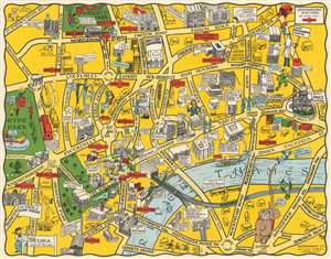 1930 Geographia Pictorial Map of London, England