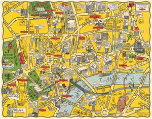 1930 Geographia Pictorial Map of London, England