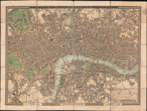 1826 Cruchley Pocket City Plan or Map of London, England