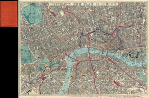 1860 Cruchley Pocket Map of London, England