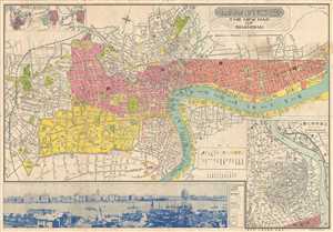 1937 Fusazō Sugie Bi-lingual Map of Shanghai, China (w/ photo of Bund)
