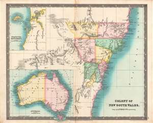 1831 Dower Map of New South Wales, Australia