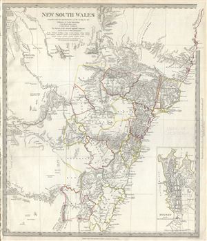 1833 S.D.U.K. Map of New South Wales, Australia