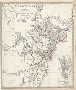 1833 S.D.U.K. Map of New South Wales, Australia
