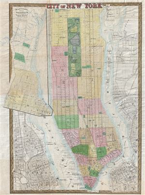 1866 Baldwin Map of New York City, New York