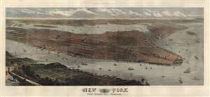 1876 Illustrated London News View of New York City, Manhattan, from Hoboken