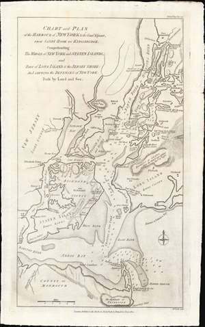 1781 Lodge Revolutionary War Map of New York City and Vicinity