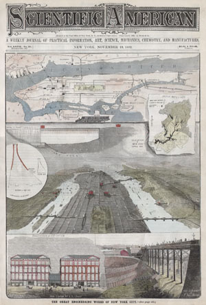 1892 Scientific American Map and View of New York City